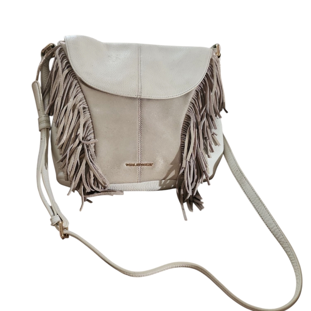 Vera Bradley Merideth Leather Crossbody Bag With Fringe And An Adjustable Strap